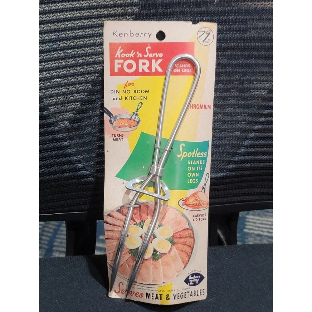 Vintage Chromium Kenberry Kook N Serve Meat Vegetable Fork